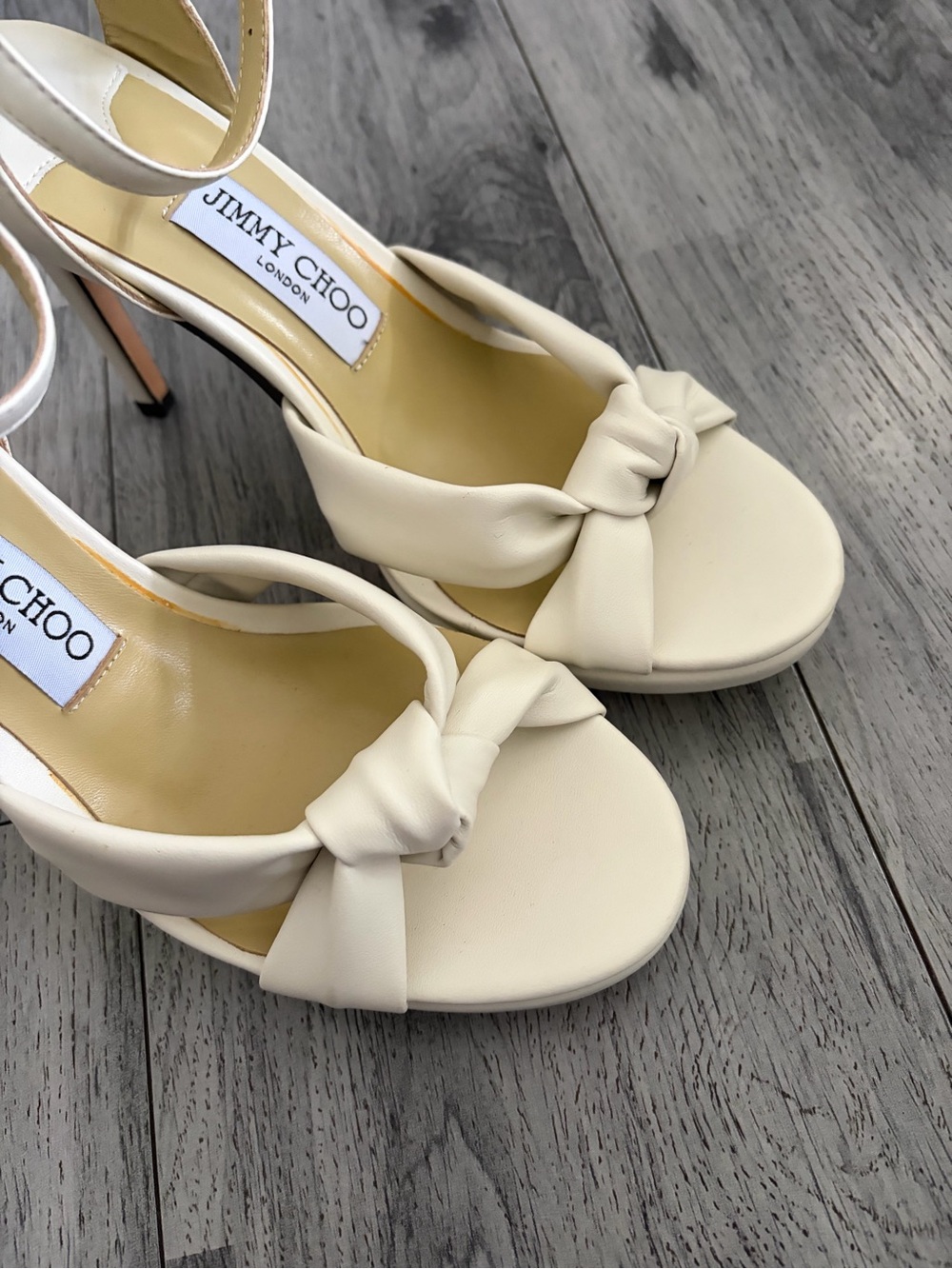 Jimmy Choo Women's Ivory Bridal Rosie 120 Leather Sandals Shoes Size 38 EU - Picture 10 of 11